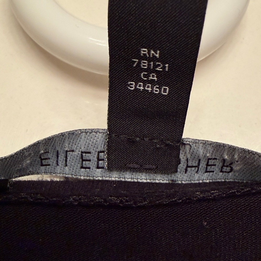 Eileen Fisher Jersey Shift Dress Black Petite Large Classic Minimalist - Picture 6 of 9
